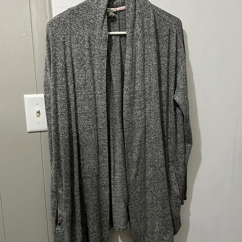 Heather Gray open front cardigan with pockets